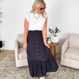 Midnight Smocked Waist Maxi Skirt