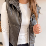 Leather Puffer Vest (2 colors)