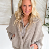 Sherpa Mock Neck Quarter Zip Pullover