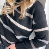 Annie Beaded Striped Knit Sweater