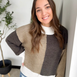 Olive/Charcoal Color Block Sweater