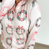 Christmas Wreath Satin PJ Set