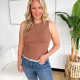 Chocolate Layered Knit Sleeveless Top