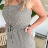 Khaki Round Neck Mini Dress