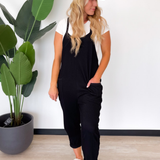 Holland Ribbed Black Jumpsuit