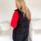 Black Long Puffer Vest