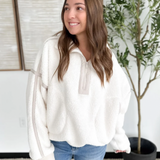 Sherpa Mock Neck Quarter Zip Pullover