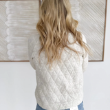 Ash Grey Quilted 1/2 Zip Pullover