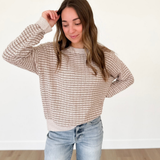 Taupe/Tan Striped Knit Sweater