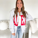 Alex Split Crew Grey Cardigan