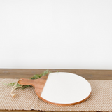 Round Wood Cutting Board w/ White Enamel