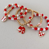 5 Piece Baseball Stretch Bracelet Set