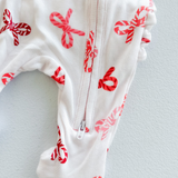 Bow Ribbed Ruffle Footie