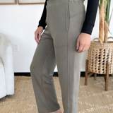 Lainey Elastic Waist Straight Leg Pants (2 Colors)