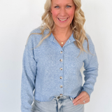 Coastal Striped Button Up Knit Cardigan