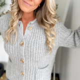 Metal Button Down Cardigan with Pockets (2 Colors)