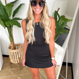 Black Pleated Back Tank Top