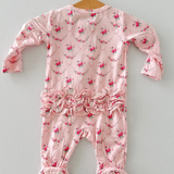 Rose Garland Ruffle Footie