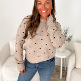Taupe Knit Dotted Sweater