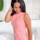 Quinn Pink Knit Tank Top