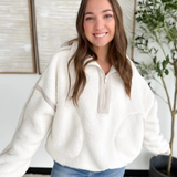 Sherpa Mock Neck Quarter Zip Pullover