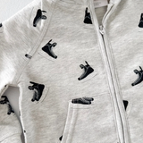 Grey Hockey Zip Hoodie (6M-24M)