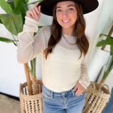 Cream Lightweight Knit Sweater