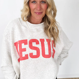 Ash Grey Jesus Mock Neck Sweatshirt