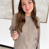 Dark Taupe Classic Knit Sweater