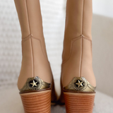 Metallic Tip Toe Western Boots