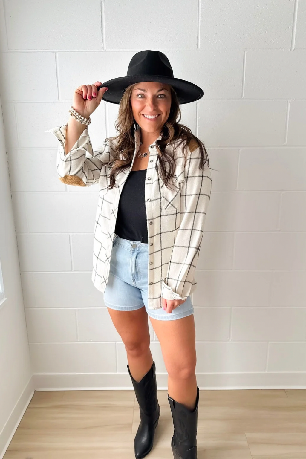 Suede Shoulder & Elbow Patch Button Down Shirt