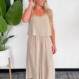 Autumn Natural Wide Leg Jumpsuit