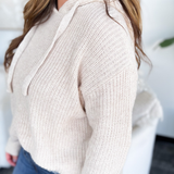 Harley Oatmeal Knit Hooded Sweater