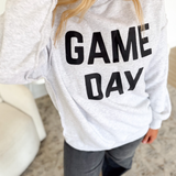 Grey Game Day Mock Neck Sweatshirt