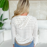 Sarah Striped Hooded Pullover