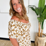 Brown Floral Tie Front Maxi Dress