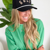 Black/Beige Embroidered Golf Hat