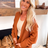 Oaklynn Open Front Camel Cardigan