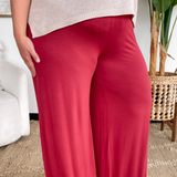 Smocked Waistband Wide Leg Pants-Curvy (4 Colors)