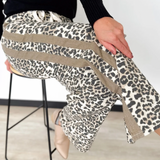 Sophie Contrast Slouchy Straight Leg Leopard Jeans