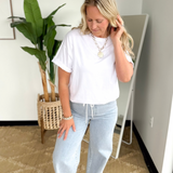 White Oversized Basic Tee