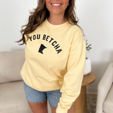 Yellow You Betcha Minnesota Crewneck