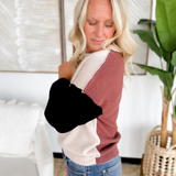 Color Block Sleeve Knit Sweater