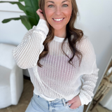 Lightweight Open Knit Long Sleeve Top (2 Colors)