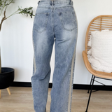 Raven Slouchy Straight Contrast Line Jeans
