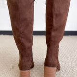 Brown Suede Mid-Calf Heeled MIA Boots