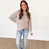 Taupe/Tan Striped Knit Sweater
