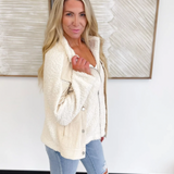 Corduroy/Sherpa Zip Up Jacket (2 Colors)