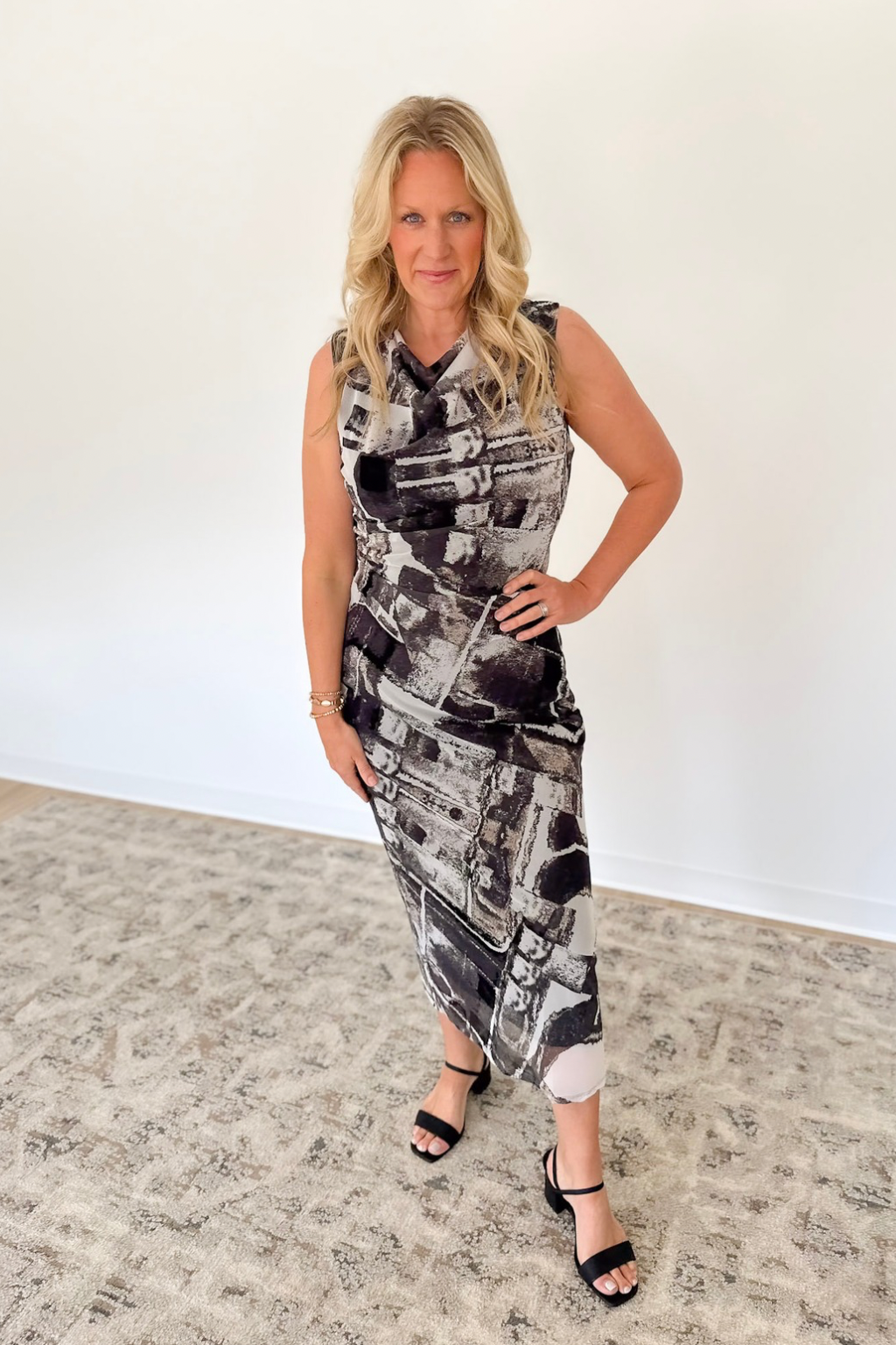 Cowl Neck Sleeveless Maxi Dress