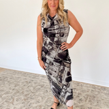 Cowl Neck Sleeveless Maxi Dress